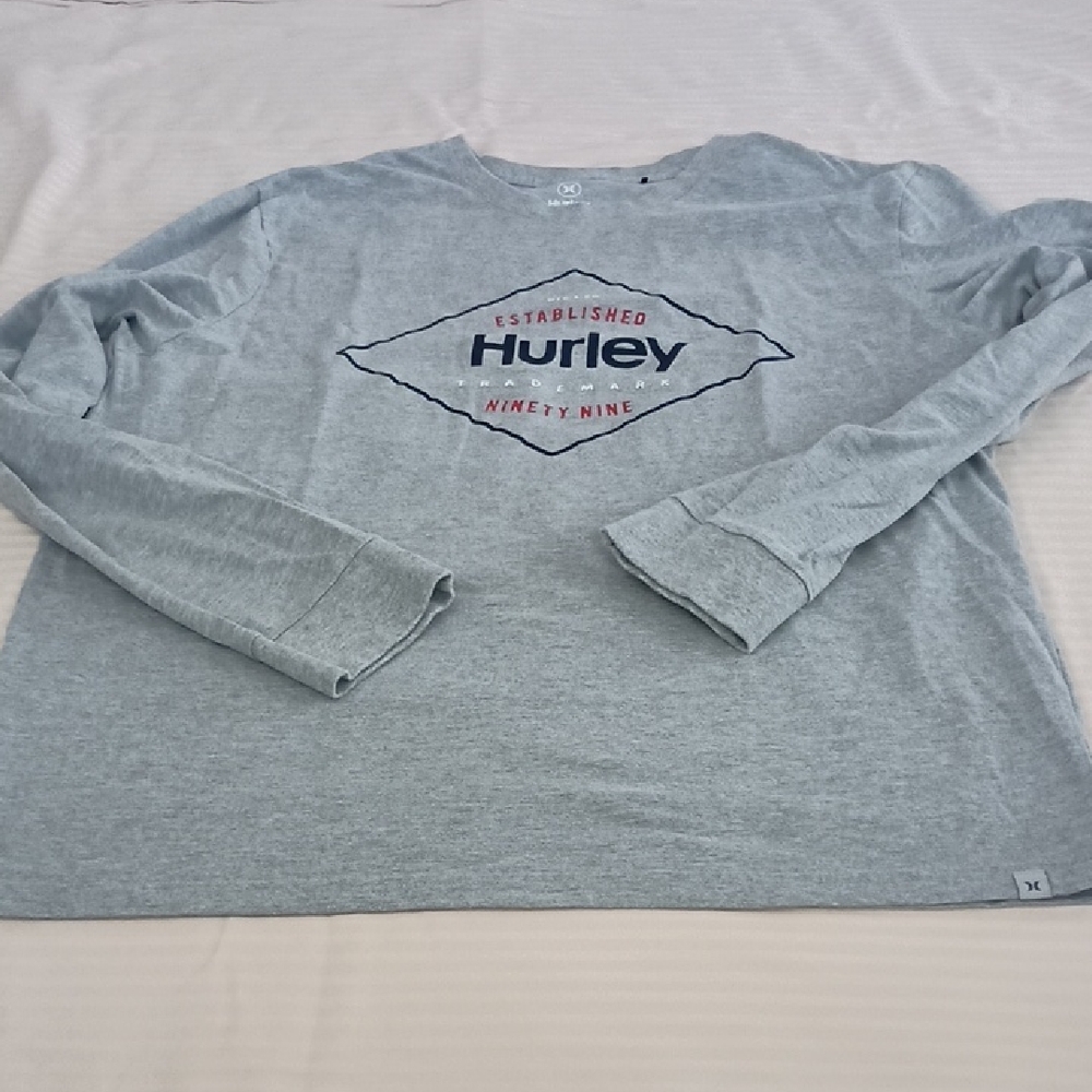 Hurley Gray Long Sleeve Shirt Men's Size XL